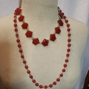 Lot of 2 Red Necklaces